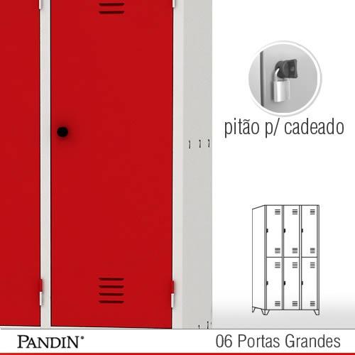Roupeiro de Aço Pandin 6 portas GPD26CC - FOTO 1