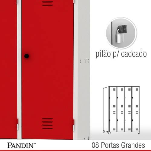 Roupeiro de Aço Pandin 8 portas GPD26CC - FOTO 1