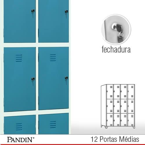 Roupeiro de aço Pandin 12 portas MFD26CC - FOTO 1