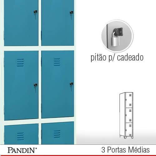 Roupeiro de aço 3 portas MPD26C - FOTO 1