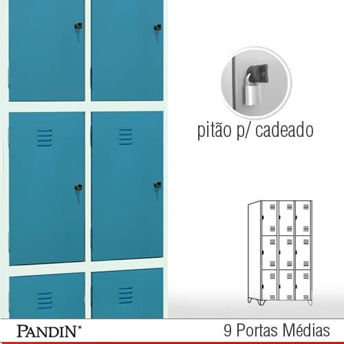 Roupeiro de aço Pandin 9 portas MPD26CC - FOTO 1