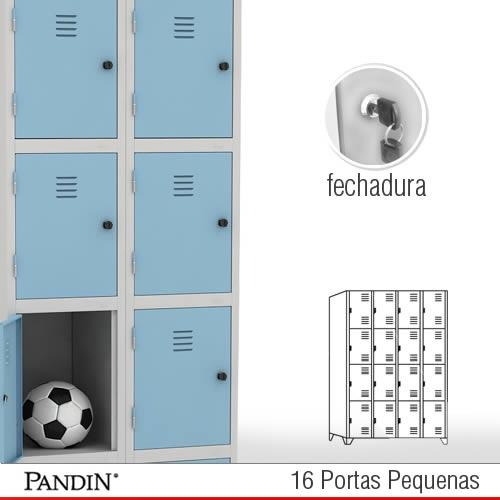 Roupeiro de aço Pandin 16 portas PFD26CC - FOTO 1