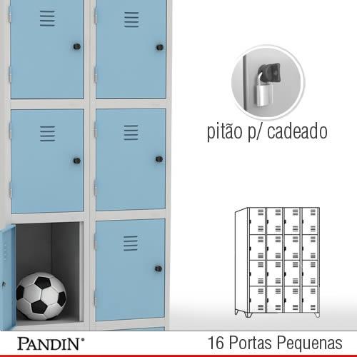 Roupeiro de aço Pandin 16 portas PPD26CC - FOTO 1