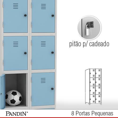 Roupeiro de aço Pandin 8 portas PPD26CC - FOTO 1