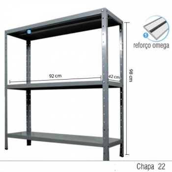 Estante com 3 prateleiras 42cm 2216CS