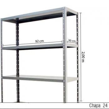 Estante de Aço 6 prateleiras 30cm 2418SS Foto Estante de Aço 6 prateleiras 30cm 2418SS