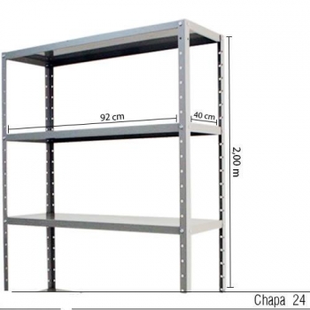Estante de Aço 6 prateleiras 40cm 2418SS