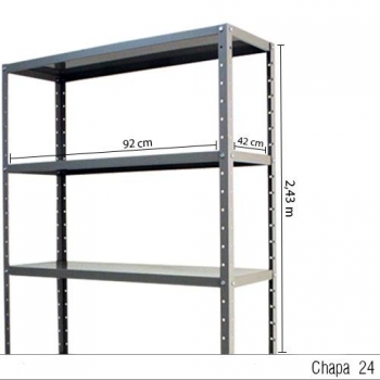 Estante com 7 prateleiras 42cm 2418SS Foto Estante com 7 prateleiras 42cm 2418SS