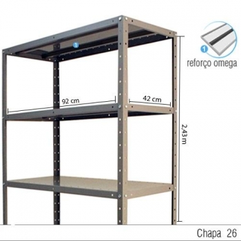 Estante com 7 prateleiras 42cm 2620CS Foto Estante com 7 prateleiras 42cm 2620CS
