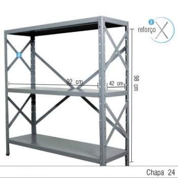 Estante com 3 prateleiras 42cm 2420SC Foto Estante com 3 prateleiras 42cm 2420SC