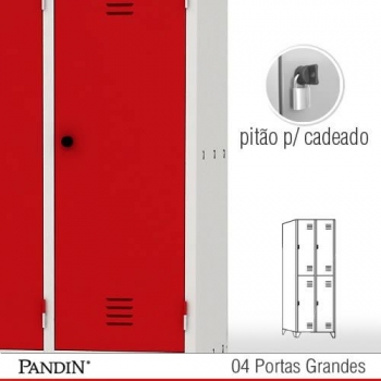 Roupeiro de Aço Pandin 4 portas GPD26CC