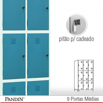Roupeiro de aço Pandin 9 portas MPD26CC