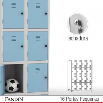 Roupeiro de aço Pandin 16 portas PFD26CC