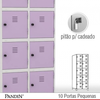Roupeiro de aço Pandin 10 portas PD26C5C