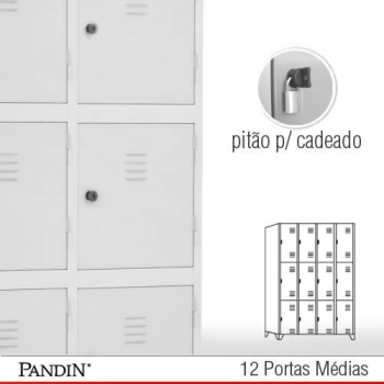 Roupeiro de aço Pandin 12 portas MPD26C Foto Roupeiro de aço Pandin 12 portas MPD26C