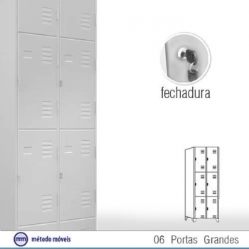 Roupeiro de aço 6 portas MFM24C Foto Roupeiro de aço 6 portas MFM24C