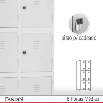 Roupeiro de aço 6 portas MPD26C Foto Roupeiro de aço 6 portas MPD26C